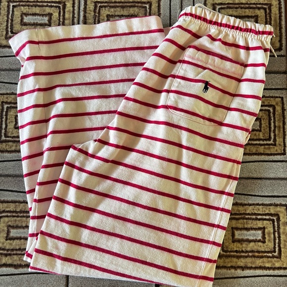 Ralph Lauren Woman’s pajama sweatpants Red and White Striped Bottoms - Picture 5 of 5